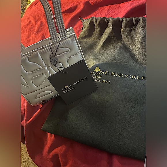 Brand new unused Small Silver Mooseknuckle x Telfar Collab Tote bag for sale - Picture 2 of 4